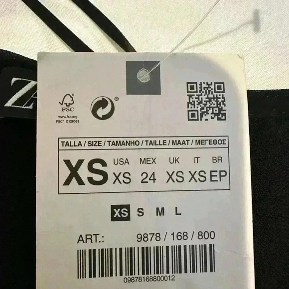 NWT! Zara Black V Neck Blouse with Belt (Size XS) - Picture 3 of 9